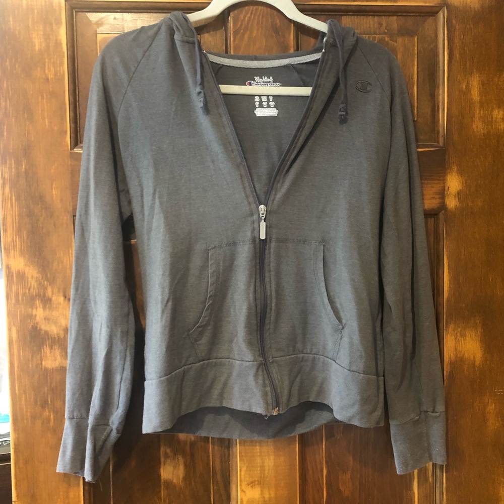 Champion Cotton Blend Grey Zip Up Hoodie